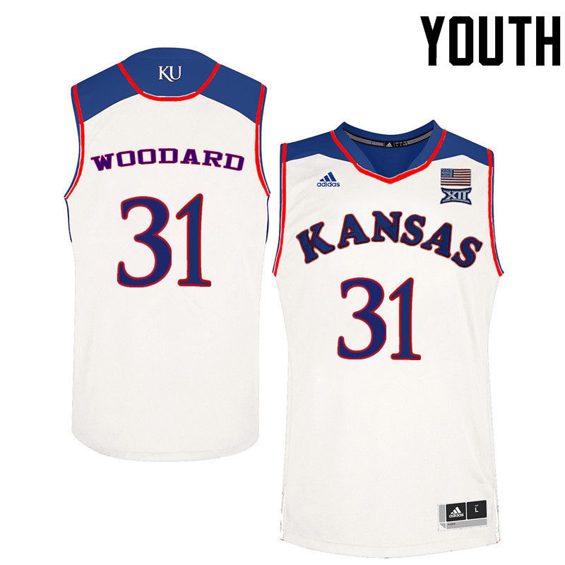 Youth Kansas Jayhawks #31 Lynette Woodard College Basketball Jerseys-White - Click Image to Close